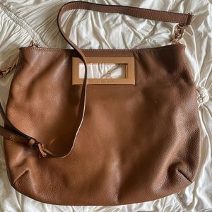 Michael by Michael Kors brown leather messenger bag